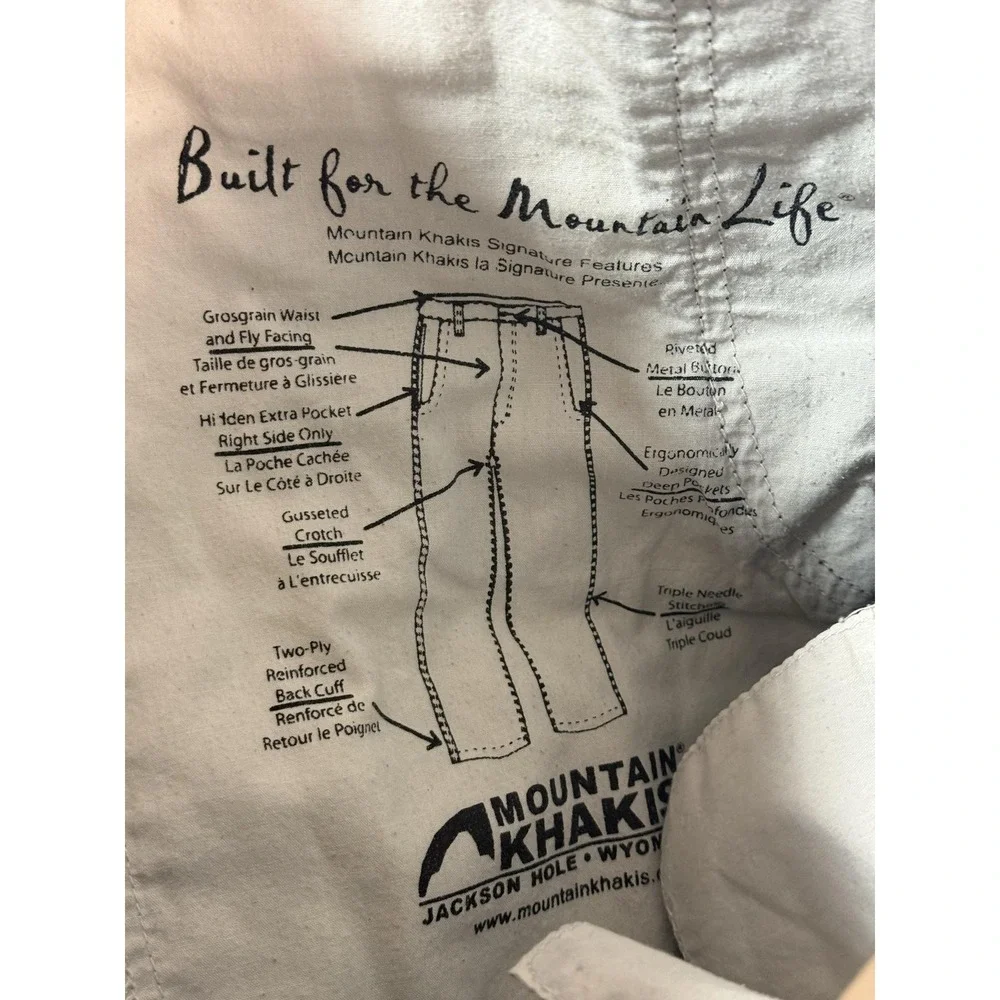Mountain Khakis Pants Mens 34x32 Gray Regular Fit Canvas Khakis Outdoor Casual